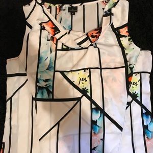 Geometric white tank top